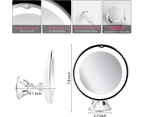 10X Magnifying Lighted Makeup Mirror, Rechargeable, 3 Color Modes, 360° Rotation, Powerful Locking Suction Cup Portable Cordless Vanity Mirror