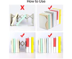 Adjustable Bookends, Desk Heavy Duty Book Ends, Office Book Organizer, Metal Decorative Book End for Kids, Books, Magazine, White