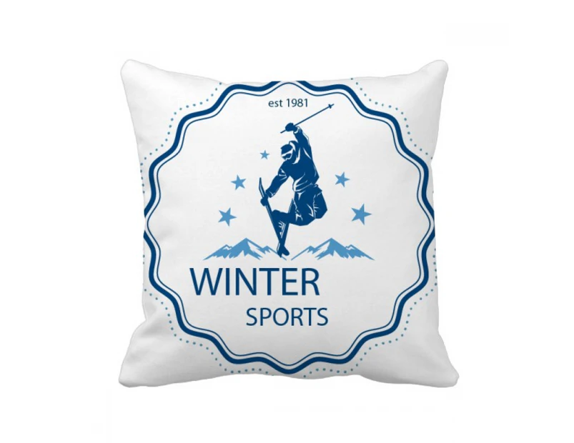 Winter Sport Ski Suit Watercolor Throw Pillow Sleeping Sofa Cushion Cover