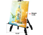 Reinforced Artist Easel Stand, Extra Thick Aluminum Metal Tripod Display Easel 21" To 66" Adjustable Height with Portable Bag for Floor