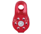 Aluminium Alloy Heavy Duty Single Rope Pulley Block Climbing Safety Equipment ( Red)