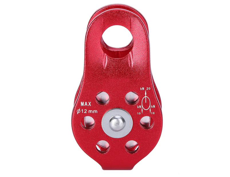 Aluminium Alloy Heavy Duty Single Rope Pulley Block Climbing Safety Equipment ( Red)