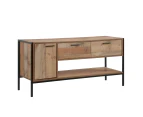 TV Cabinet with 2 Storage Drawers Cabinet Natural Wood Like Particle board Entertainment Unit in Oak colour