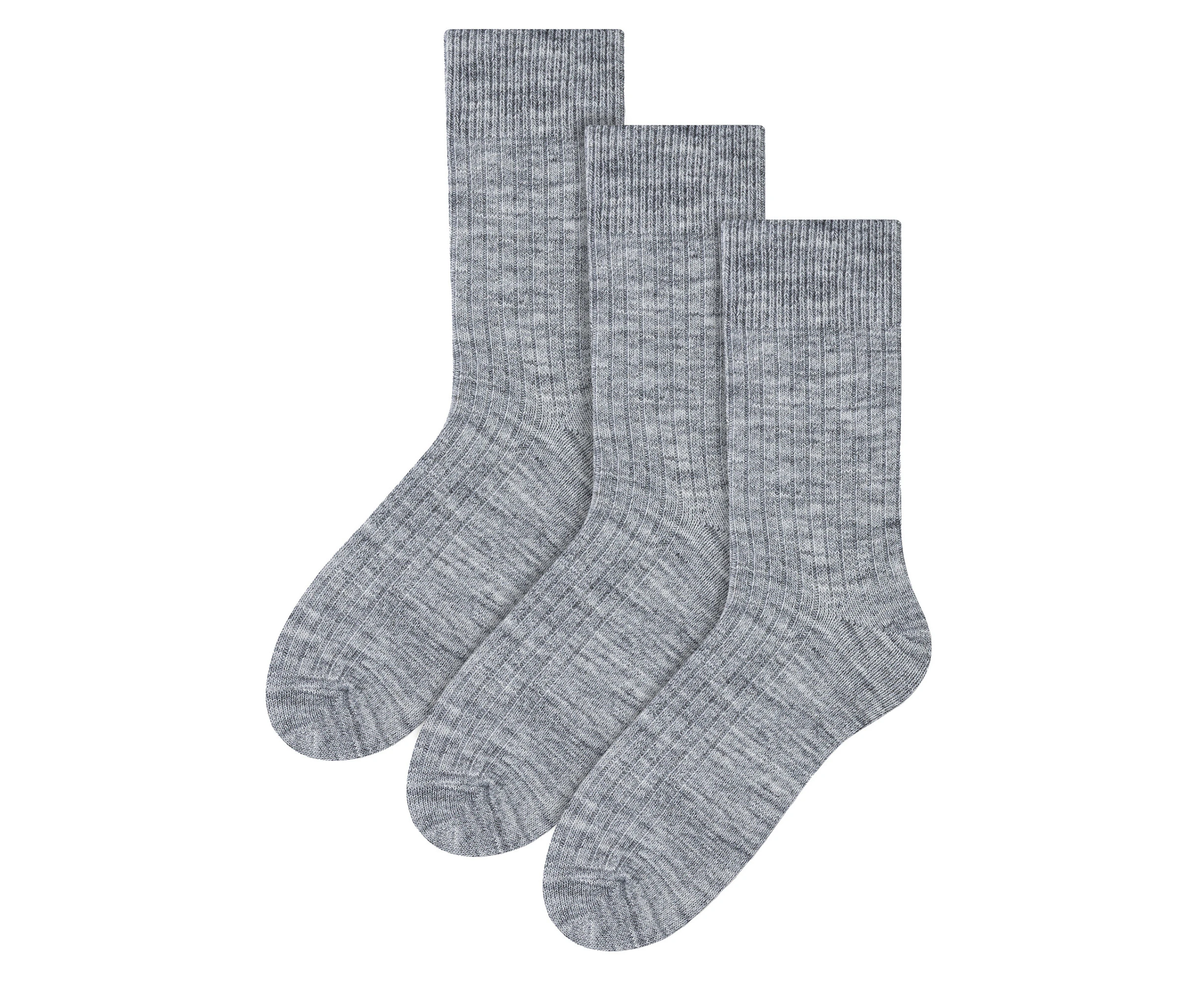 3 Pairs Multipack Mens Alpaca Wool Socks | Steven | Winter Thick Warm Boot Socks | Ideal for Hiking/Trekking/Camping - Light Grey - Light Grey