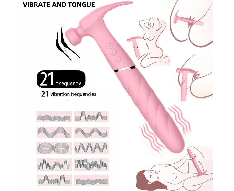 Hammer Vibrator Female G-spot Clit Stimulator Double Head Masturbator Sex Toys