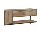 TV Cabinet with 2 Storage Drawers Cabinet Natural Wood Like Particle board Entertainment Unit in Oak colour