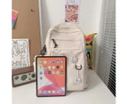 Cute Aesthetic Backpack For School Middle Student Travel White Backpack Teens Girls  Book Bags,White