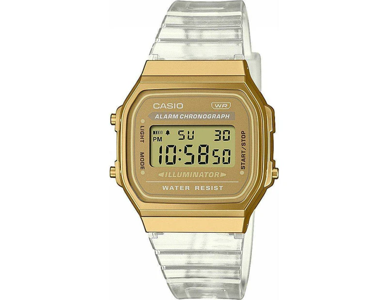 Casio Vintage Collection Transparent Band Gold Unisex Quartz Wristwatch Mod. Vintage Collection Model Number: [insert Model Number]