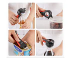 Jar Opener Gripper, 5 in 1 Multi Functional Can Opener Bottle Opener Kitchen helper Kit with Silicone Handle Easy to Use