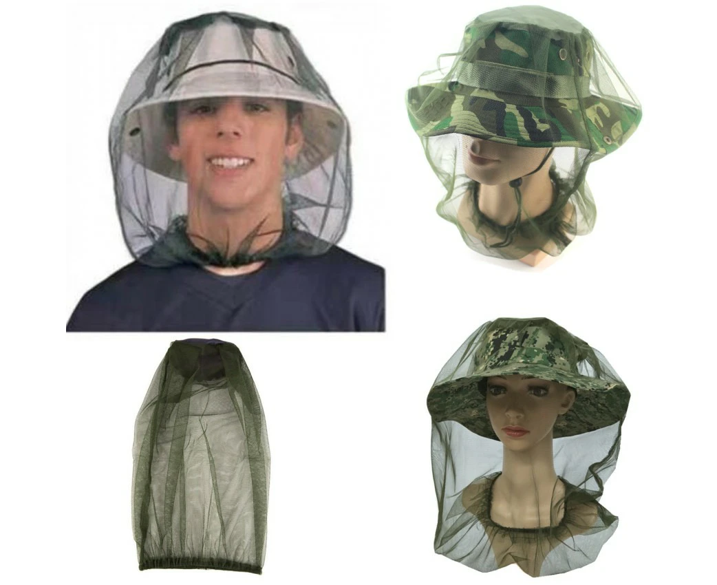 Mosquito Fly Head Net Outdoor Fishing Insect Mesh Hat Bee Bug Mozzie Protector