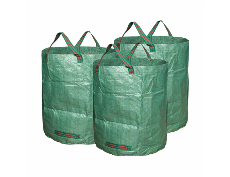 Youngly 3pcs 270L Large Garden Waste Bag Home Leaf Rubbish Plant Grass Sack Carry Trash Can