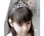 puluofuh Kid Girls Elegant Heart Rhinestone Embedded Bridal Princess Tiara Crown Headband