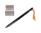 Tent Stakes V Shape Heavy Duty Tent Peg With Ropes For Outdoor Camping Tent Accessories Black
