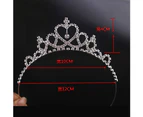 puluofuh Kid Girls Elegant Heart Rhinestone Embedded Bridal Princess Tiara Crown Headband