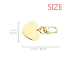 Dog Pet Animal Gray Picture Gold Heart Keychain Metal Keyring Holder