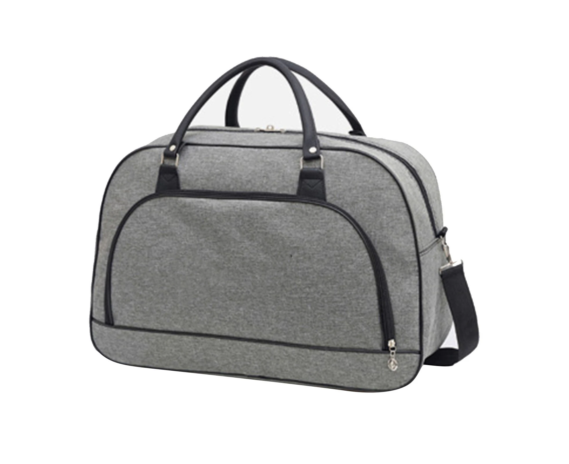 Duffle Bag Oxford Fabric Waterproof Adjustable Shoulder Strap Pure Color Travel Bag For Outdoor Short Trip Gray Small