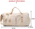 Sports Gym Bag With Shoe Bag Wet Bag Duffle Bag Waterproof Travel Bag For Women Men Army Green 29L,Beige