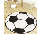 Creative Round Football Carpet Anti Slip Children Kid Boy Bedroom Rug Floor Mat - Black