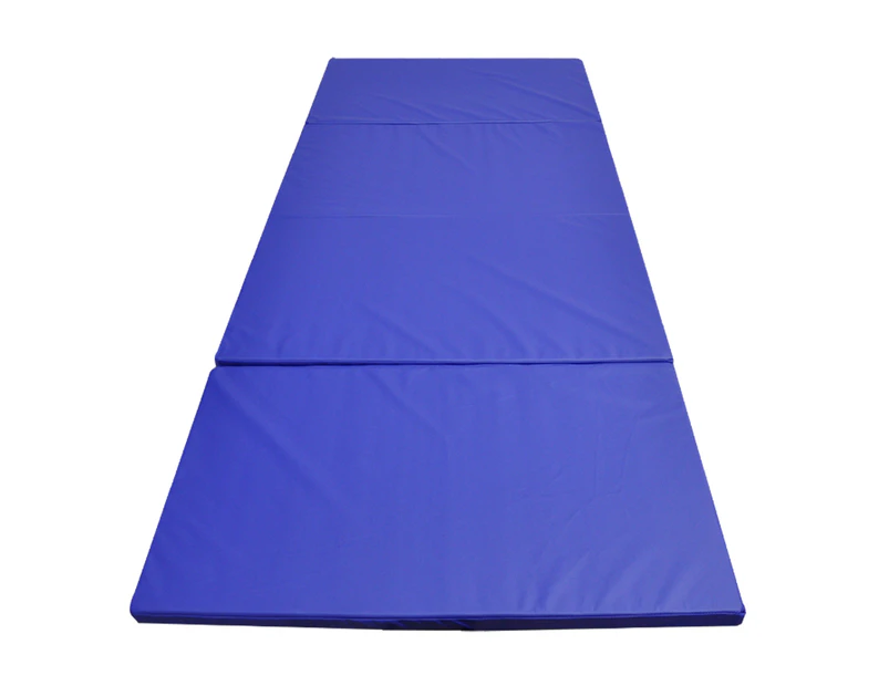 Large 240cm X 120cm X 4cm Gymnastics Folding Gym Exercise Yoga Mat - Blue