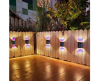 4Pcs Solar Wall Lights Water-resistant Garden Outdoor Fence Yard LED Wall Light for Backyard-Multicolour light