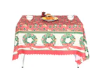 Christmas Polyester Printing Table Cloth Cover For Home Kitchen Party Tabletop Decoratione Type Garland Pattern