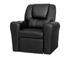 Kids Recliner Chair Black Pu Leather Sofa Lounge Couch Children Armchair