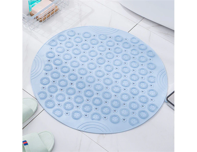 Blue Bathroom Shower Mat Floor Shower Non-Slip Rug Quickdrying Soft Foot Massage 55cm