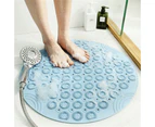 Blue Bathroom Shower Mat Floor Shower Non-Slip Rug Quickdrying Soft Foot Massage 55cm