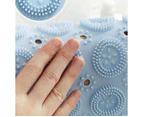 Blue Bathroom Shower Mat Floor Shower Non-Slip Rug Quickdrying Soft Foot Massage 55cm