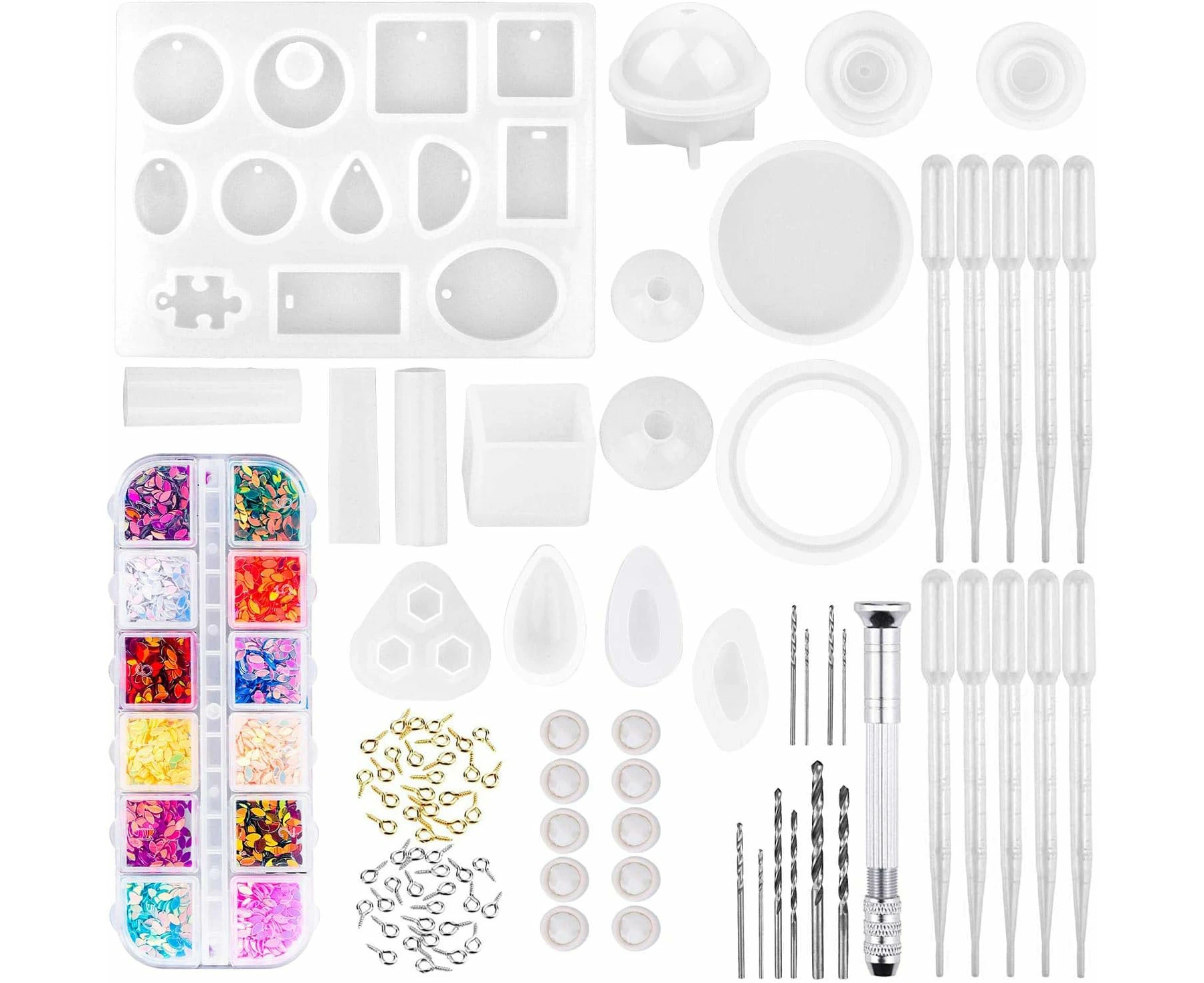 Resin Molds, 149 Pieces Silicone Resin Casting Molds And Tools Kit For Jewelry Resin Craft Making