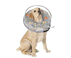 Soft Inflatable Dog Cone Donut Cone for Dogs with Enhanced Anti Licking Baffle-Gray