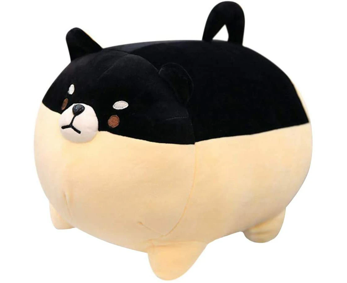 Stuffed Animal Shiba Toy Anime Corgi Kawaii Plush Dog Soft Pillow, Plush Toy Gifts For Girl Boy,Black, 15.7"