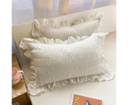 Ruffles Pillow Covers For Student Pure Color Breathable Lovely Pillow Cases For Dormitory Bedroom White 48X74Cm/18.9X29.1In