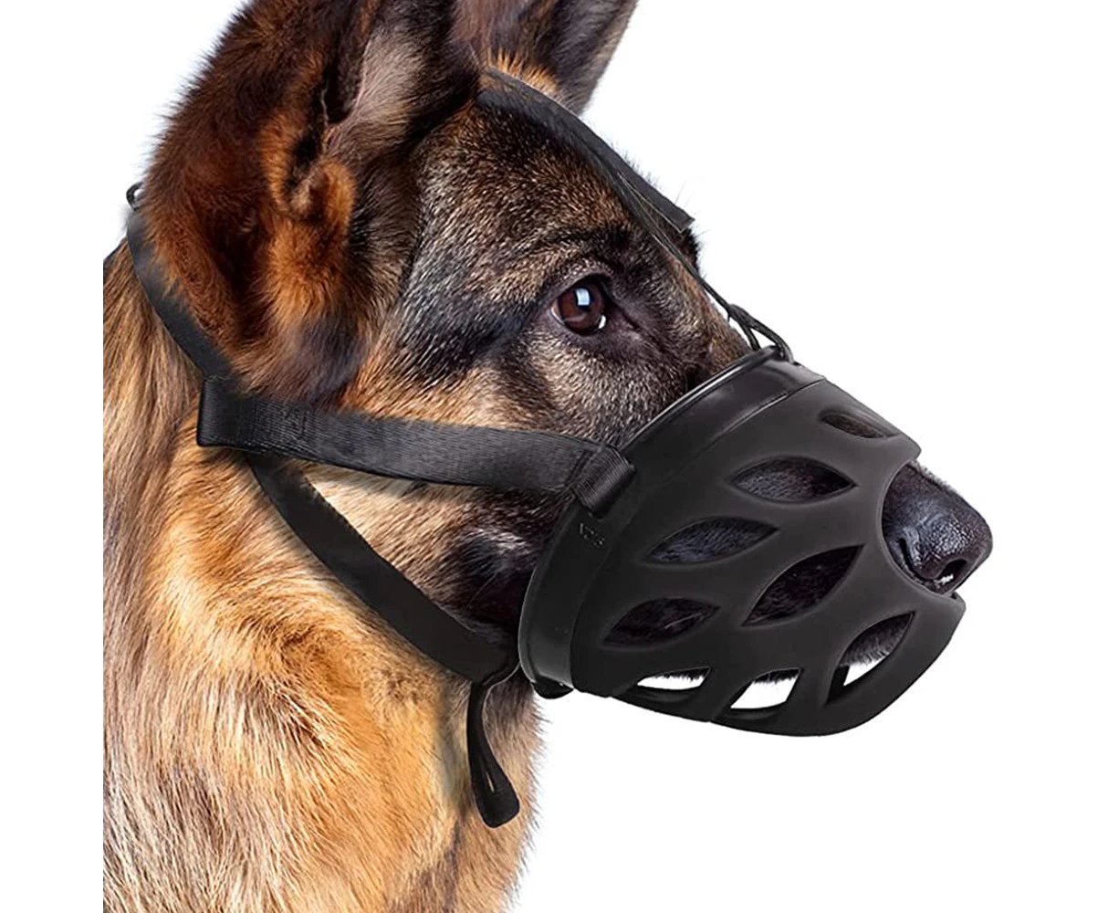 Dog Muzzle Cover, Breathable Basket Muzzles for Small, Medium, Large Dogs, Anti-Biting, Barking and Chewing Dog Mouth Cover M 31.5cmBlack