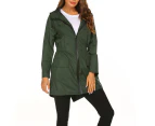 ICB Women's Midi-Length Rain Jacket - Dark Green