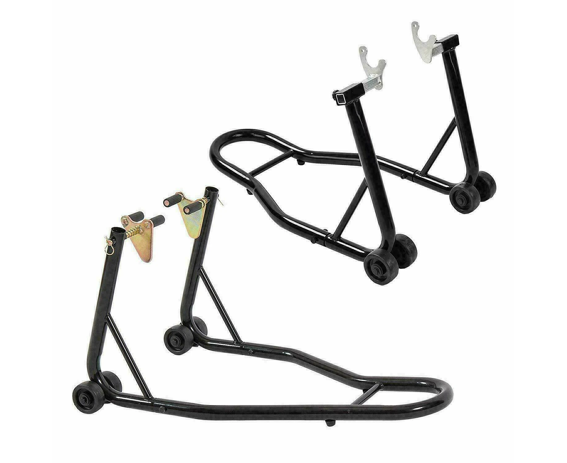 Motorcycle Bike Stand Heavy Duty Front&Rear Lift Motorbike Paddock Carrier Black