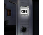 House Number Address Light, Solar Wall Mounted Address Plaque Led Light Illuminated House Number,Silver (White Light)