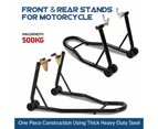 Motorcycle Bike Stand Heavy Duty Front&Rear Lift Motorbike Paddock Carrier Black