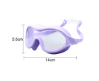 Large Frame Swimming Goggles, High-Definition Anti-Fog Goggles, Adult One-Piece Swimming Goggles For Men And Women - Purple