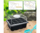 10-Pack Seed Starter Trays Seedling Tray (12 Cells Per Tray) Humidity Adjustable Plant Starter Kit With Dome And Base Greenhouse Grow Trays For Seeds Growi