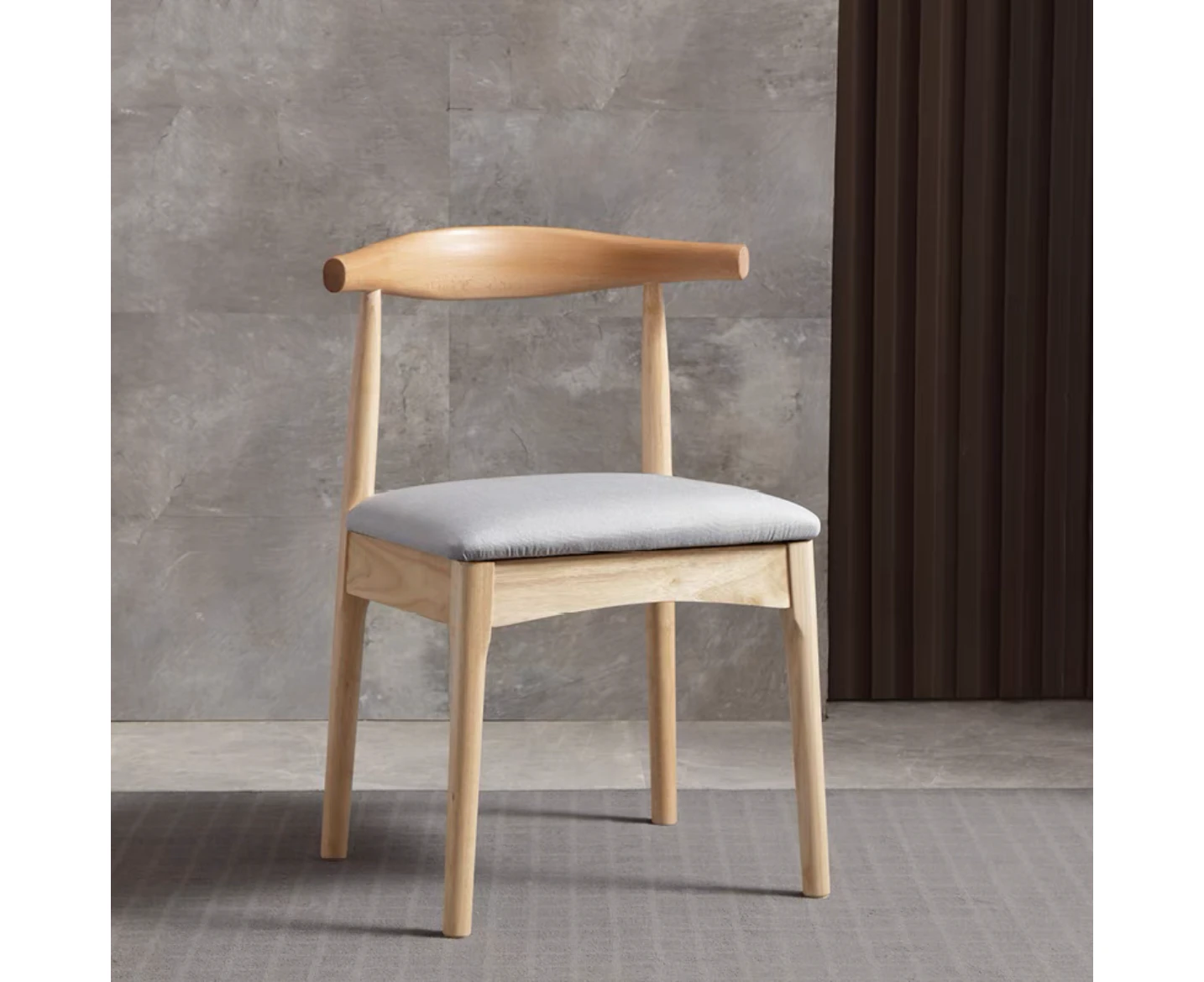 Ashley Signature Solid Wood Horn Dinning Chair - Grey Facric