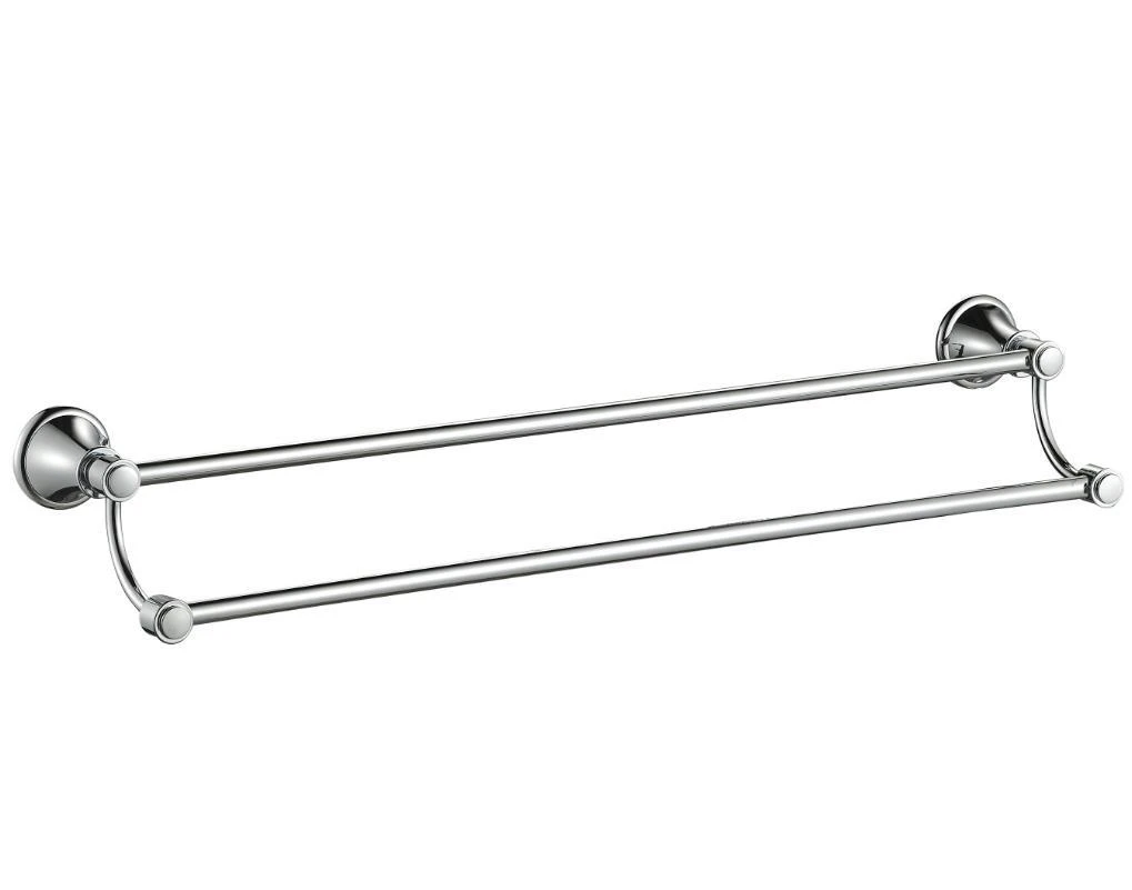 600mm Clasico  Brushed Nickel Double Towel Rail