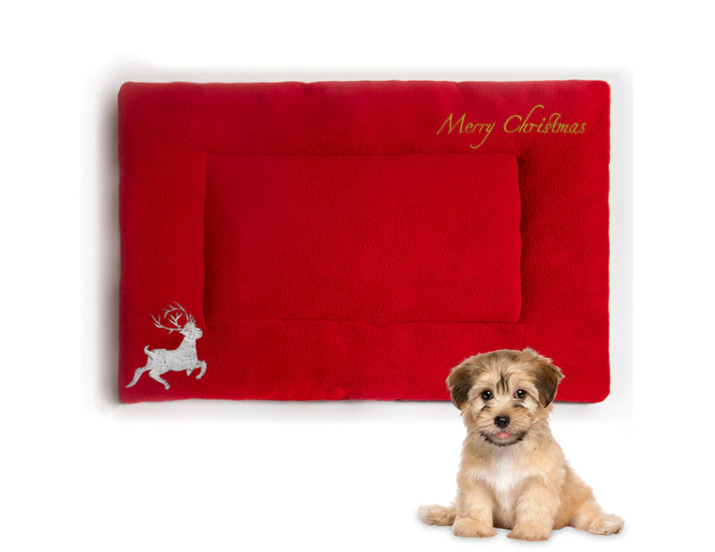 Christmas Theme Pet Cat Dog Bed Mat Pad Soft Warm Thick Kennel Cage Sofa Mat for Small Medium Large Dogs Sleeping