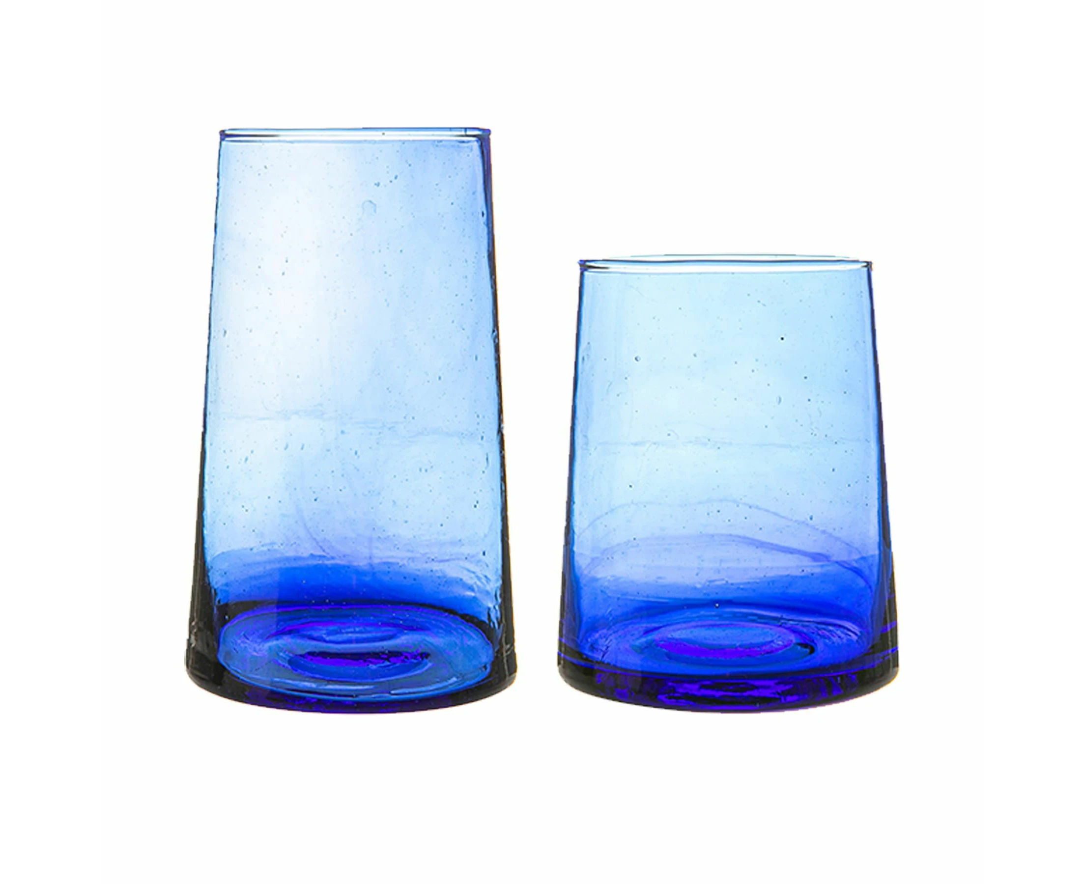 Nicola Spring 12 Piece Merzouga Recycled Highball and Tumbler Glasses Set - Blue