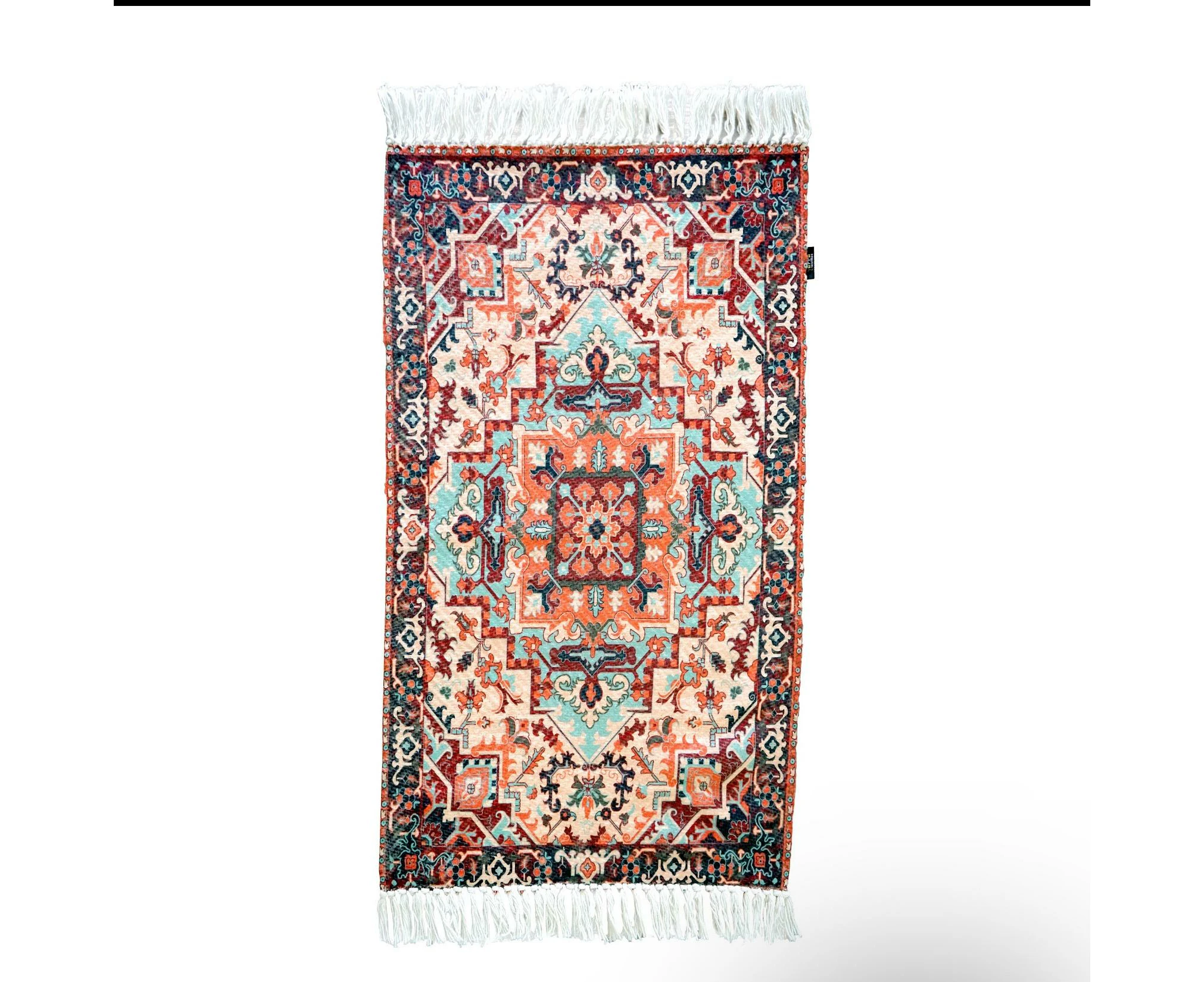 Yarra Textiles Rug - Farah is a gorgeous antique design rug with beautiful tassels on short sides | Non-Skid | PET-Yarn | 68cm x 114cm | Modern Rugs