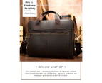 Business Travel Briefcase Laptop Briefcase Genuine Leather Duffel Bags for Men Laptop Bag Metal Zipper leather briefcase for men-Dark coffee