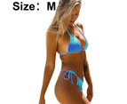 Women's Triangle Bikini Halter String Bathing Suits Two Piece Swimsuit - Blue