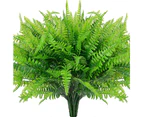 4pcs Artificial Fake Boston Fern Plastic Plants Bushes Artificial Ferns Plant For Outdoor Uv Resistant (green)