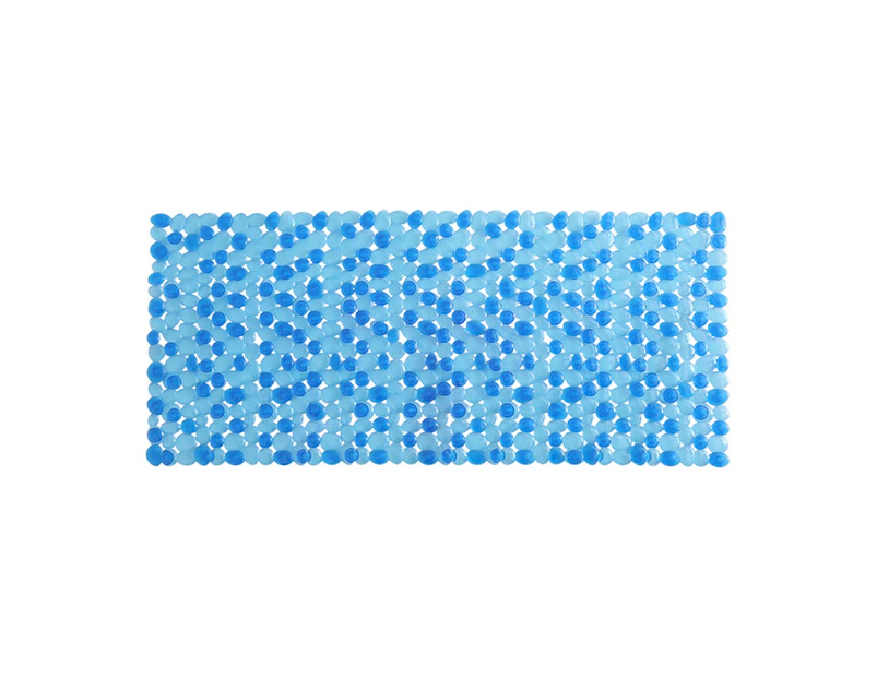 Non-slip Mat Protective Prevent Falls Decorative Durable Cobblestone Pattern Bathroom Area Rug for Dorm - Blue