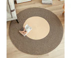 Braided Floor Mat Home Room Office Anti Slip Carpet Rug Home Decoration-Style 2: Black and Apricot